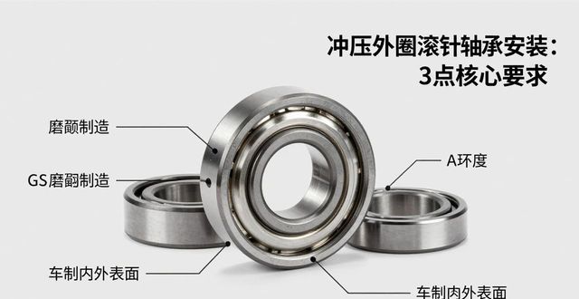 冲压外圈滚针轴承怎么安装？记住这3点核心要求