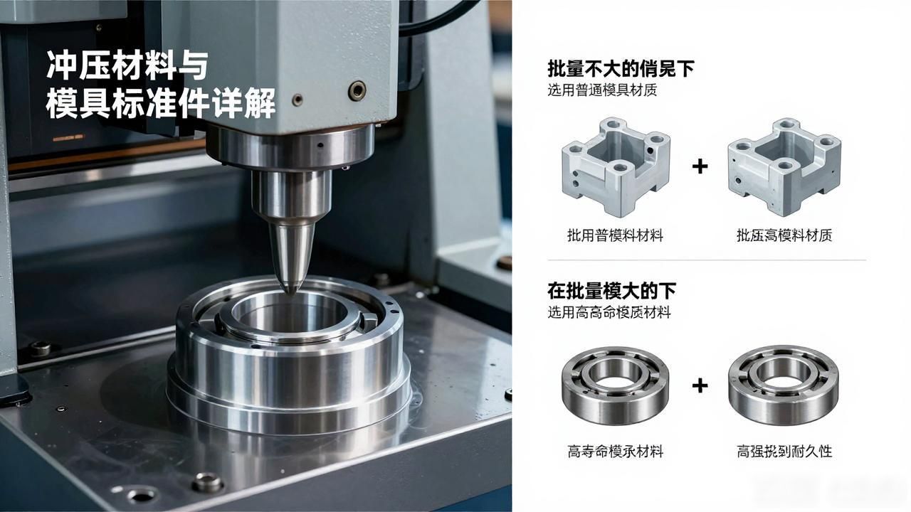 冲压轴承座合模工艺：冲压材料与模具标准件详解