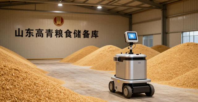 山东高青粮食储备库启用智能机器人，三大功能超厉害