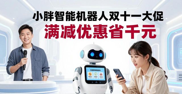 小胖智能机器人双十一大促，满减优惠省千元