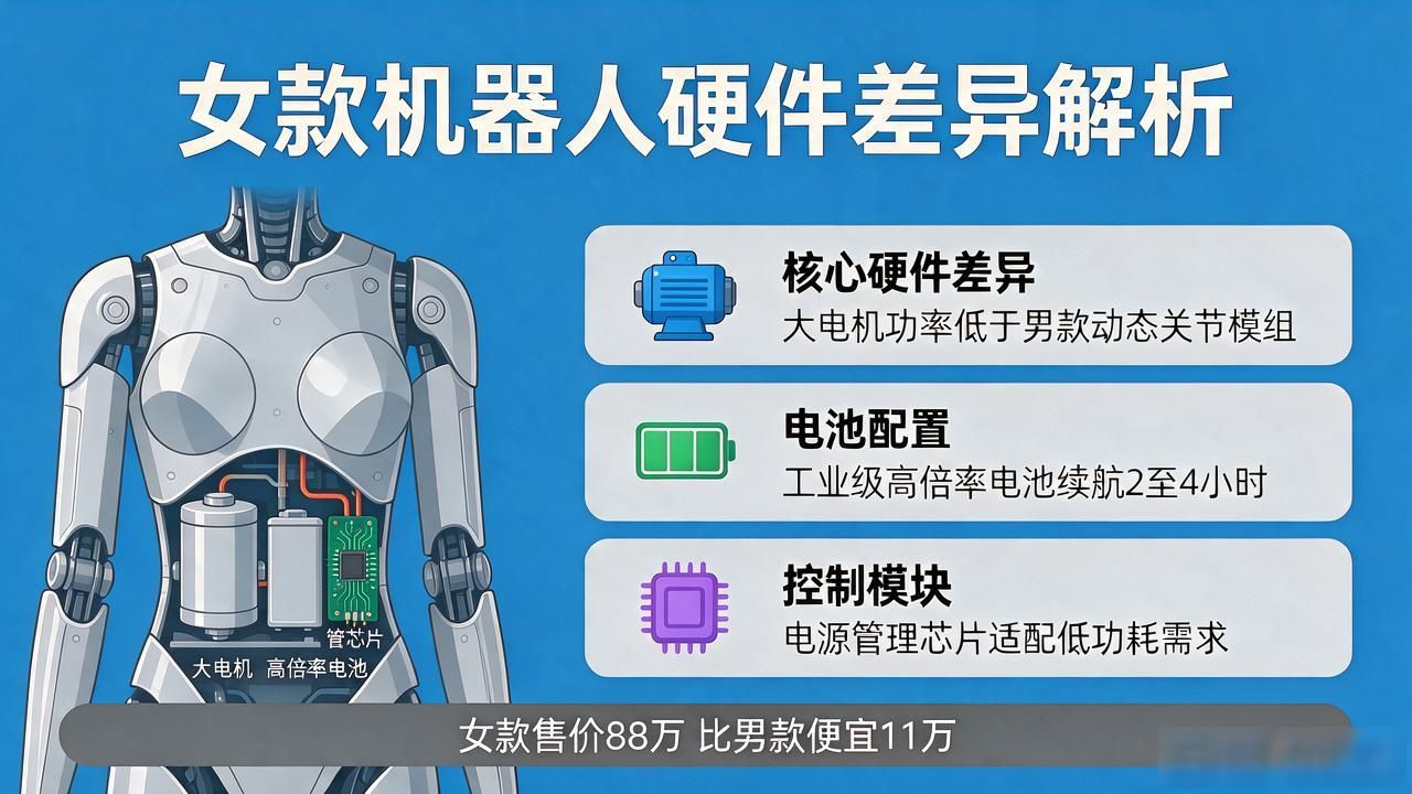 88万女款仿生机器人为何比男款便宜11万？硬件差距在这4处