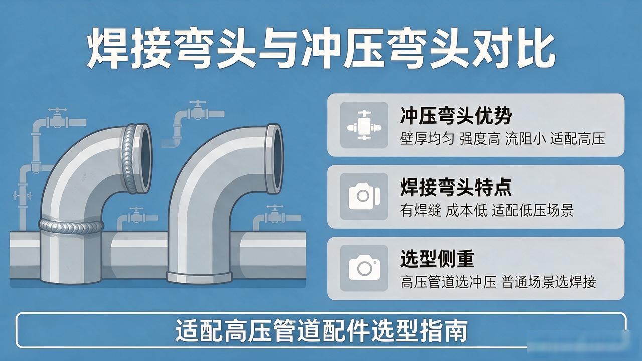 焊接弯头与冲压弯头对比 搞懂两者差异选适配高压管道配件