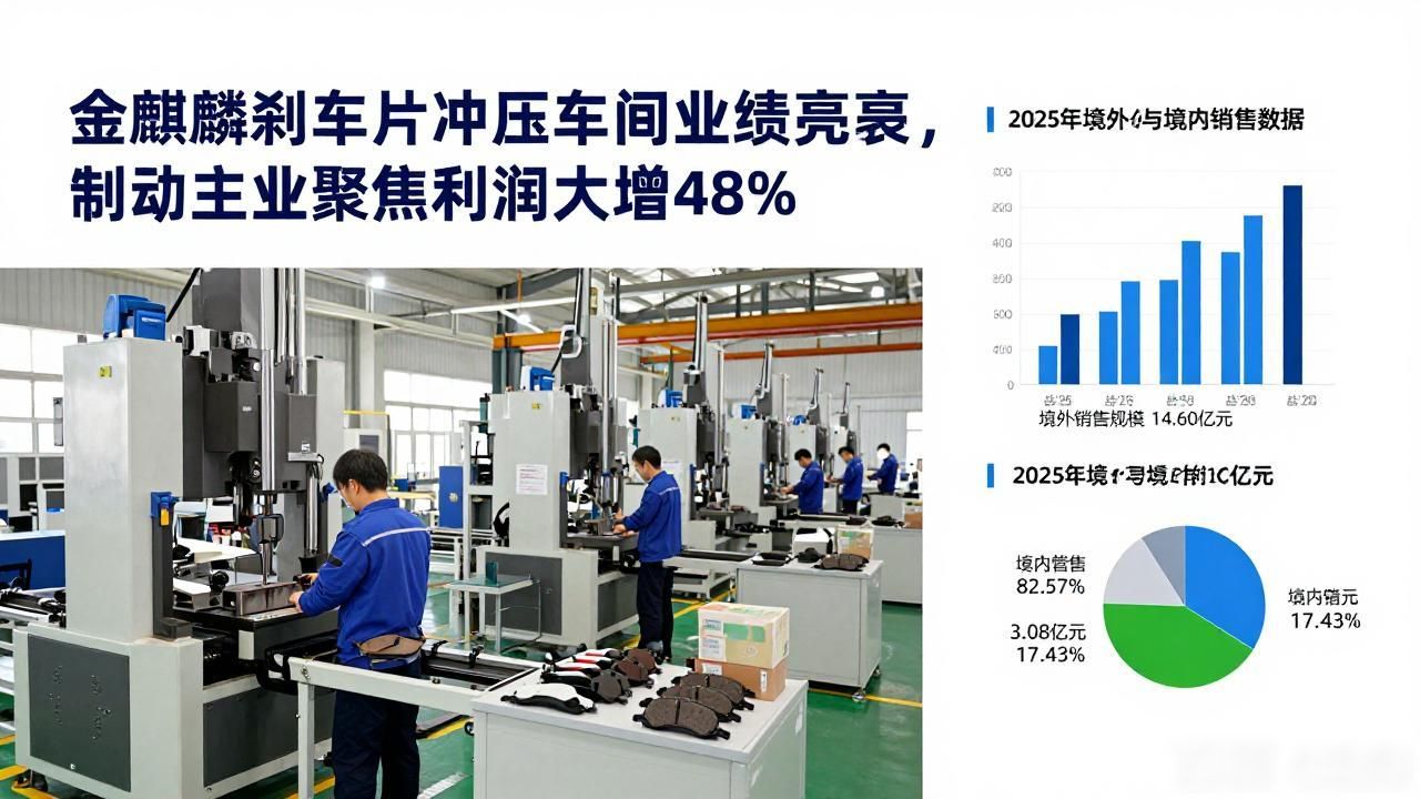 金麒麟刹车片冲压车间业绩亮眼，制动主业聚焦利润大增48%