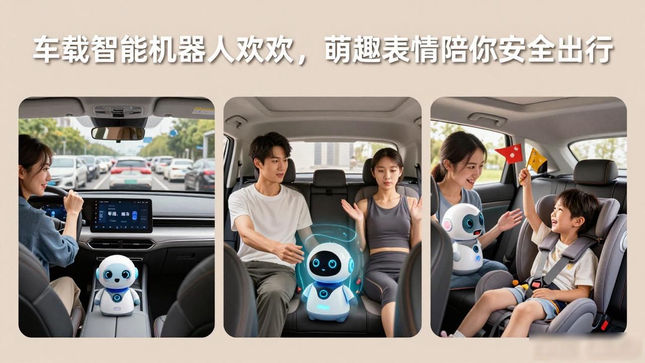 车载智能机器人欢欢，萌趣表情陪你安全出行