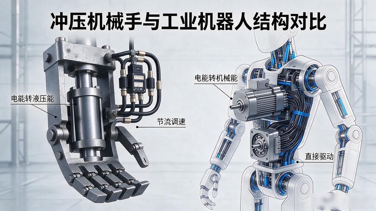 冲压机械手内部结构图解析：与工业机器人有何区别？