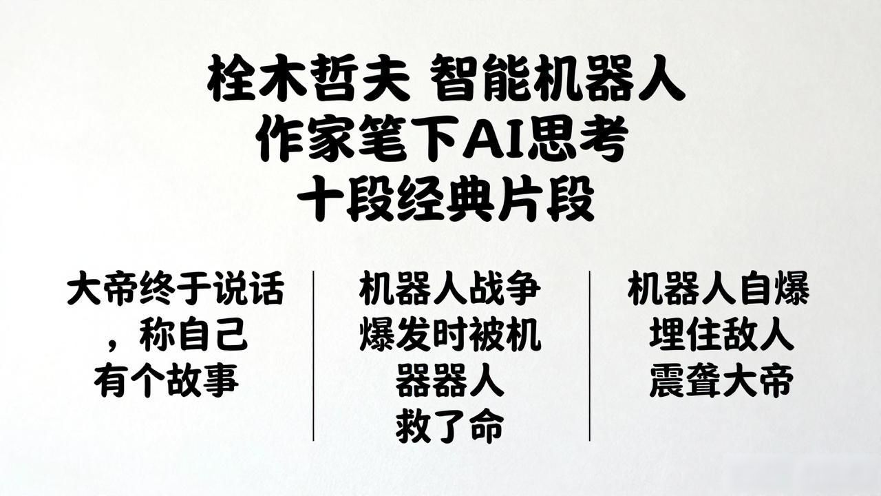 作家笔下的AI思考_椹木哲夫 智能机器人_AI与人类智能对比