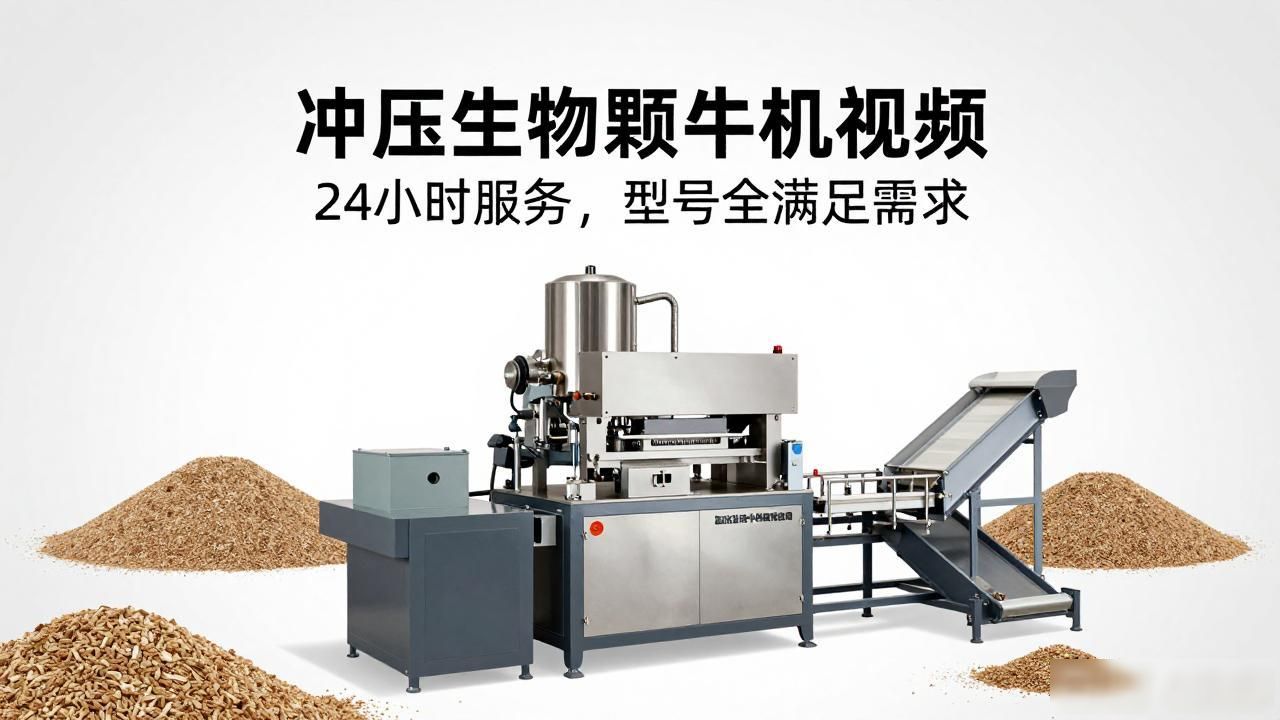 冲压生物质颗粒机视频 24小时服务，型号全满足需求
